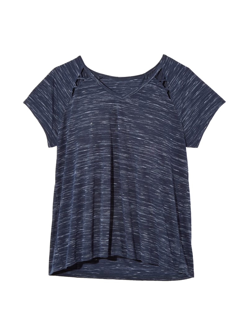 Front of plus size Azalea Lattice Detail Tee by Marc NY | Dia&Co | dia_product_style_image_id:126062